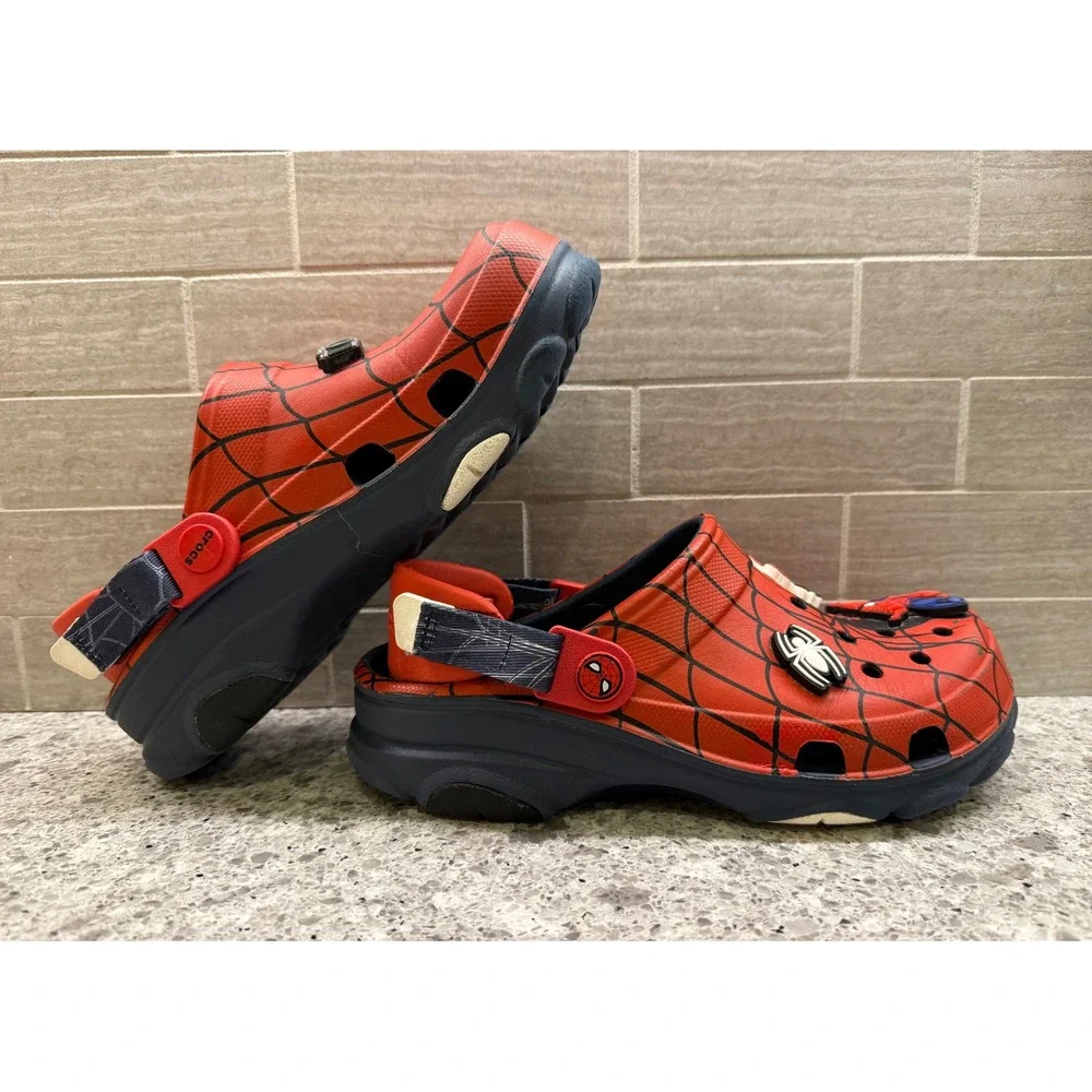 Crocs Big Kids Marvel Spider-Man All-Terrain Clogs w/Jibbitz Charms Size J4